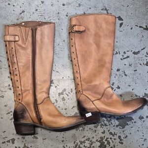 Lucky Brand Brown Leather Heeled Boots